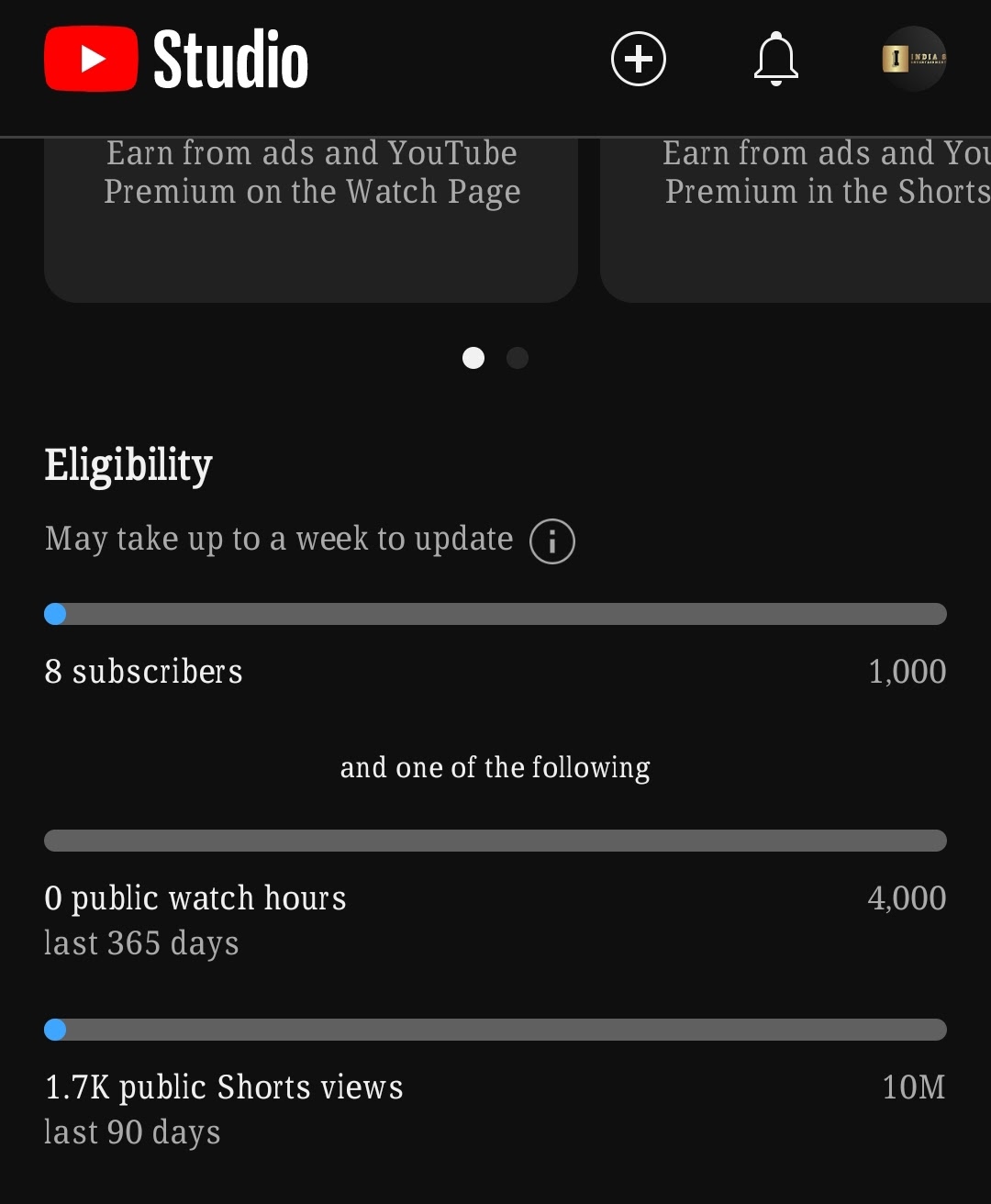 My channel public watch hour is not increasing in yt studio earn