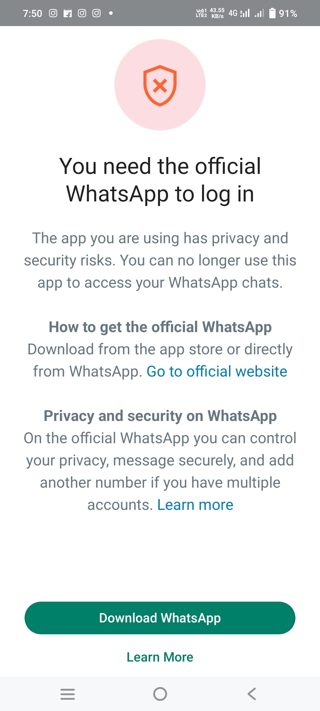 Dear Team WhatsApp my WhatsApp account is still closed a lot of