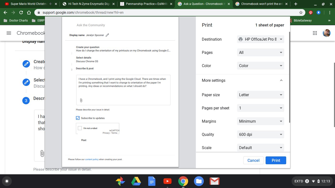 How do I change the of printouts on my Chromebook using Google - Chromebook Community