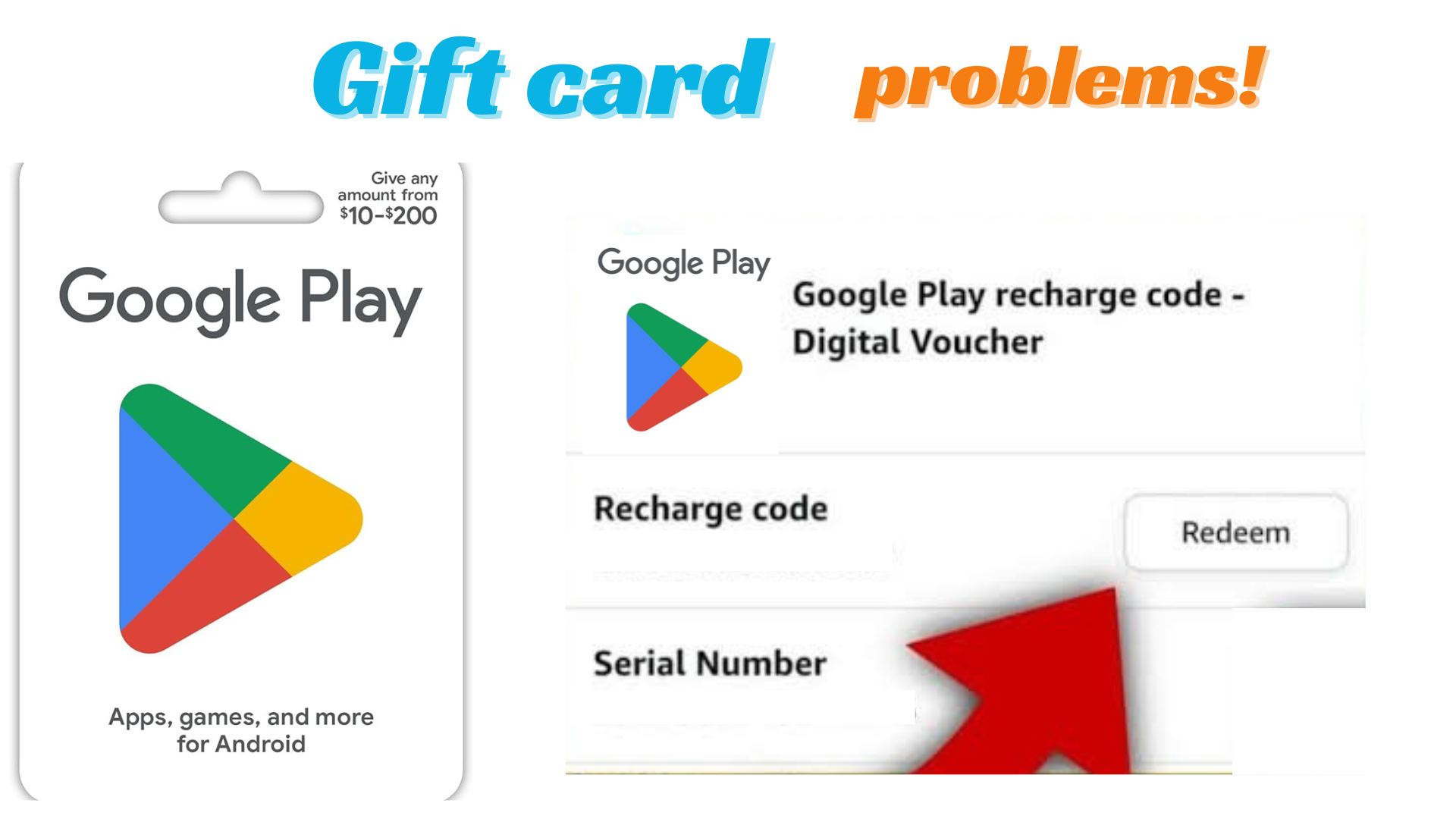 gift card problems tips 🎁 - Google Play Community