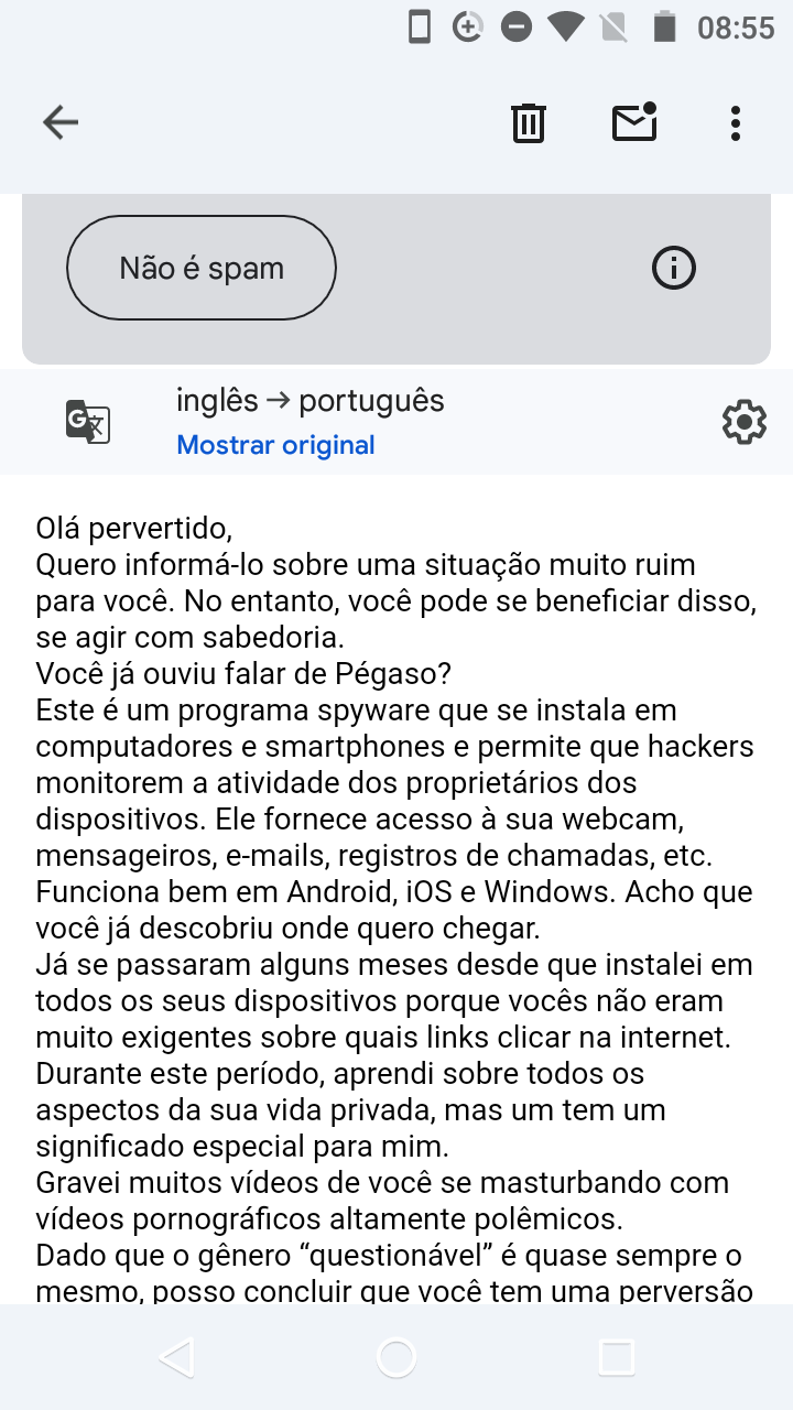 Recebi um e-mail hoje pra mim esse email é esquisito - Comunidade Android