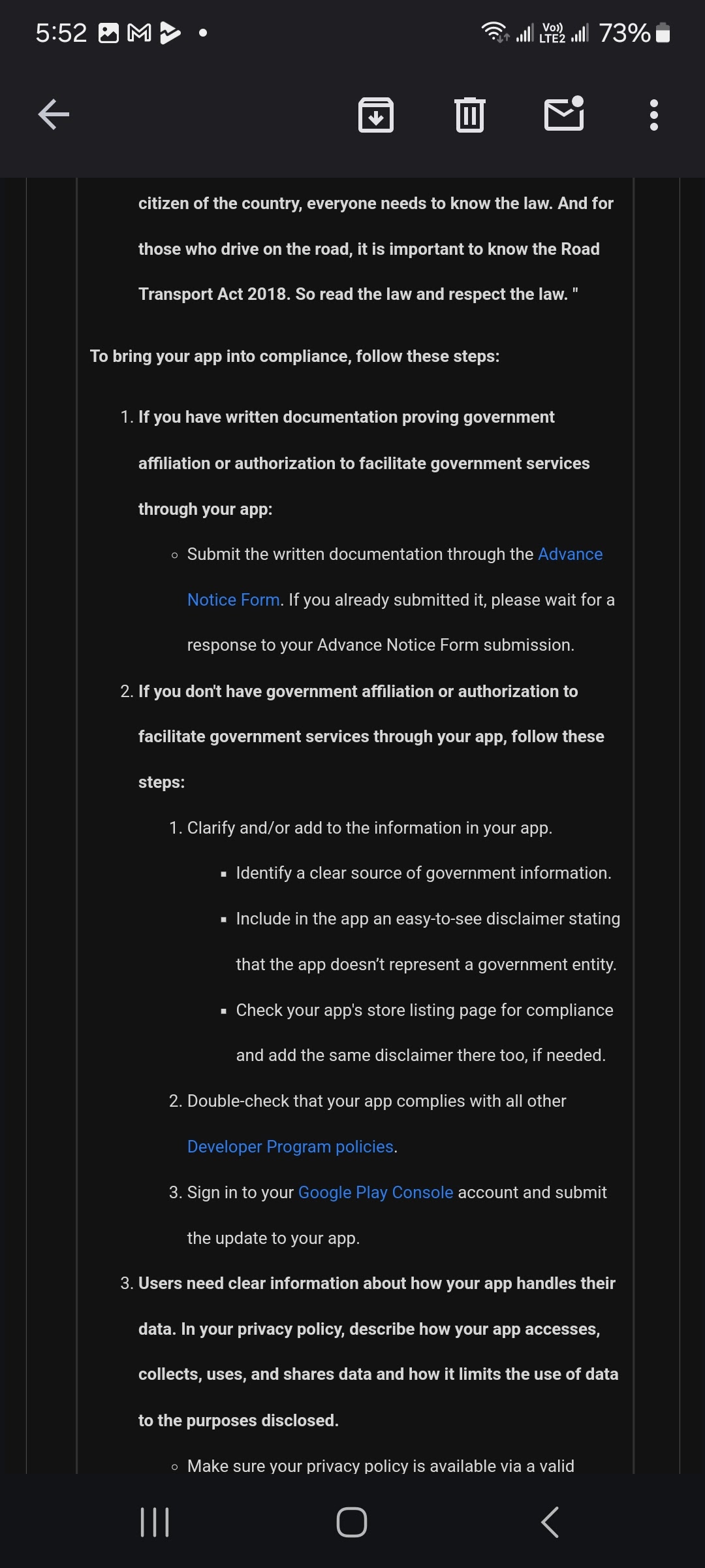 App update rejected - Google Play Developer Community