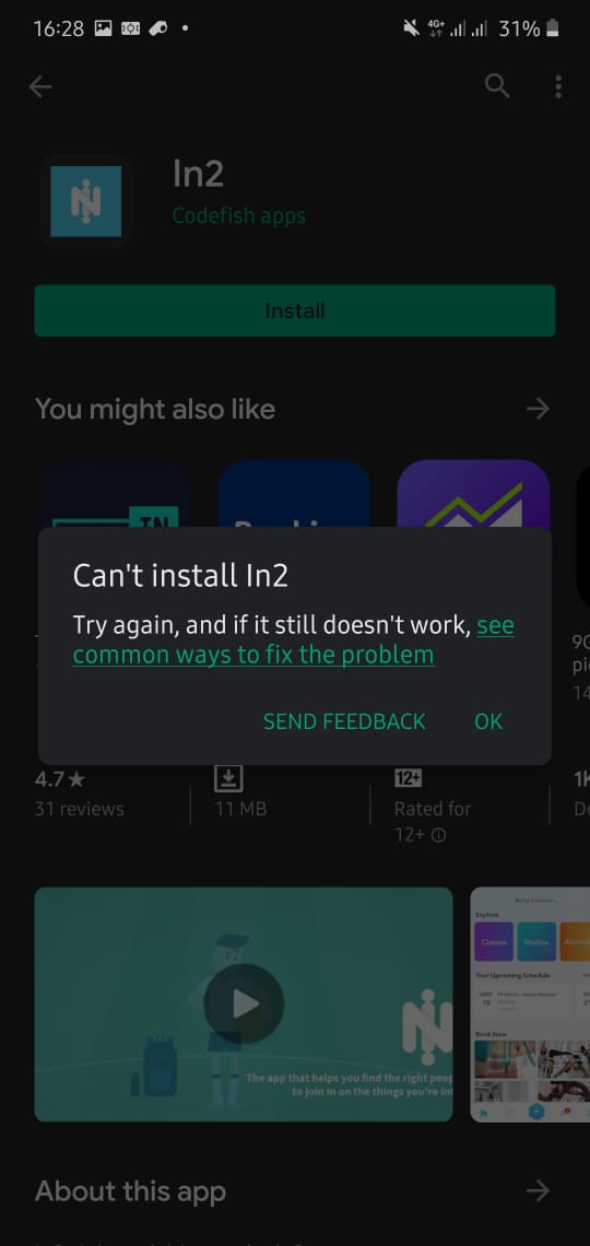 Unable to install Google play apps