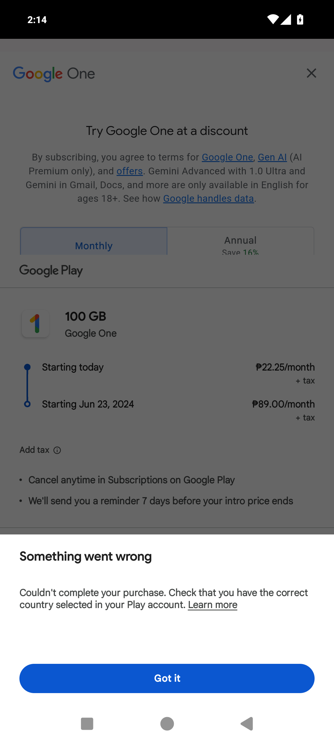 Change Country Issue when attempting to purchase - Google Play ...