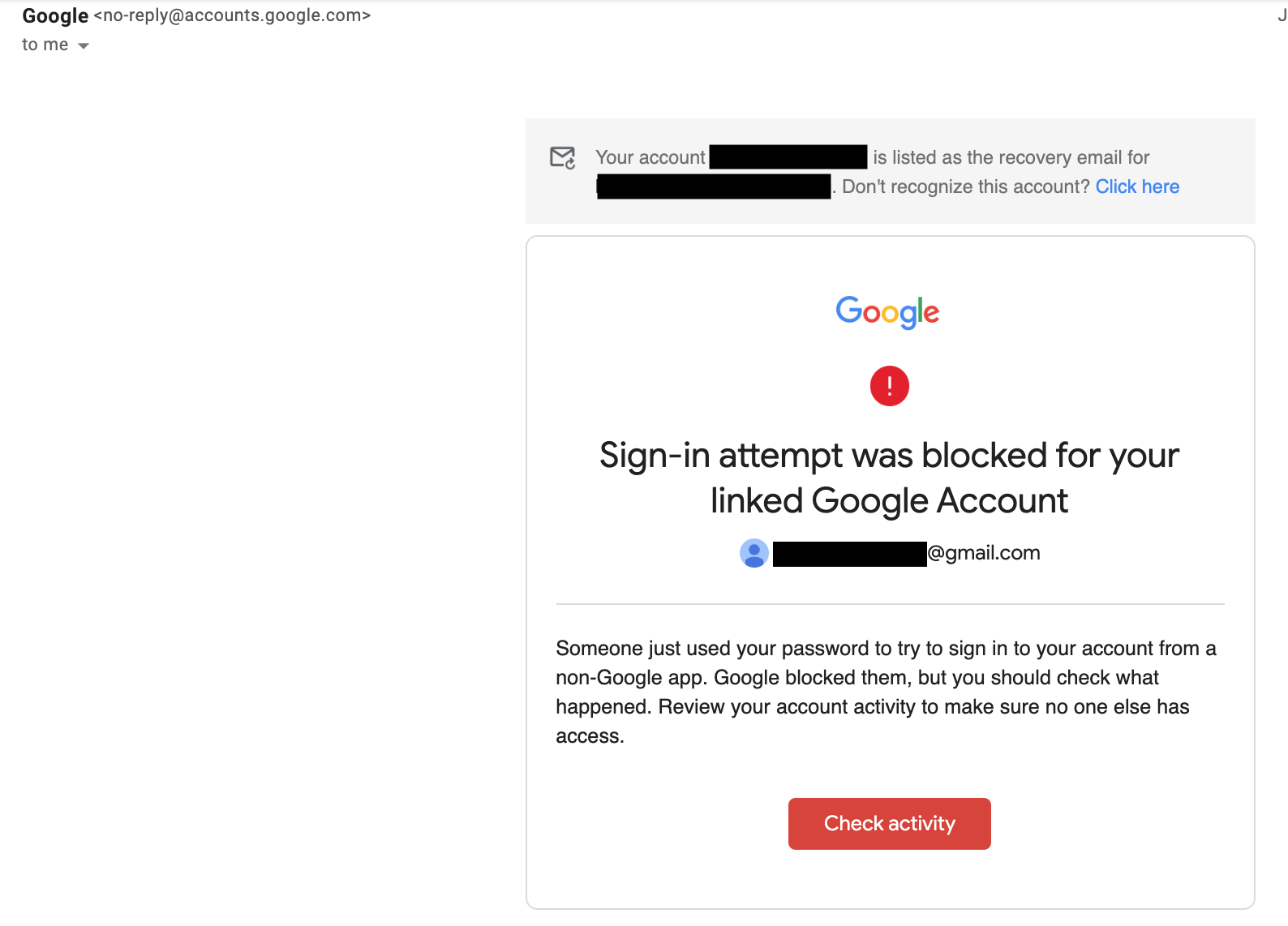 Suspicious Activity On My Account But Unable To Log In Google