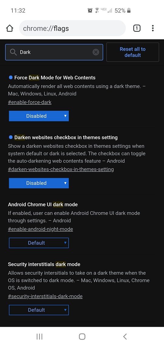 Android Dark Pages Stuck On Google Chrome Community