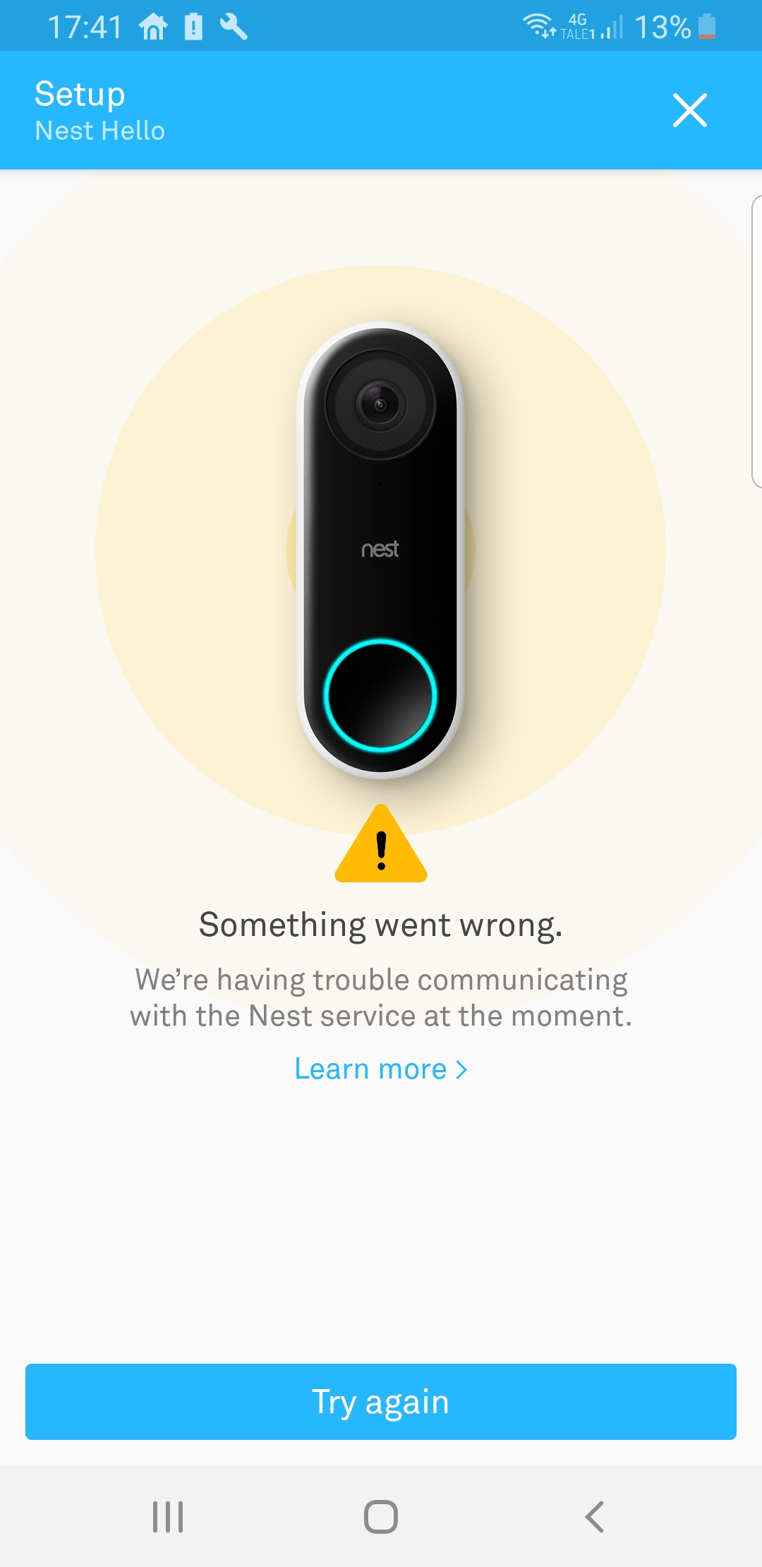 Unable to finish setup of my nest hello - Google Nest Community