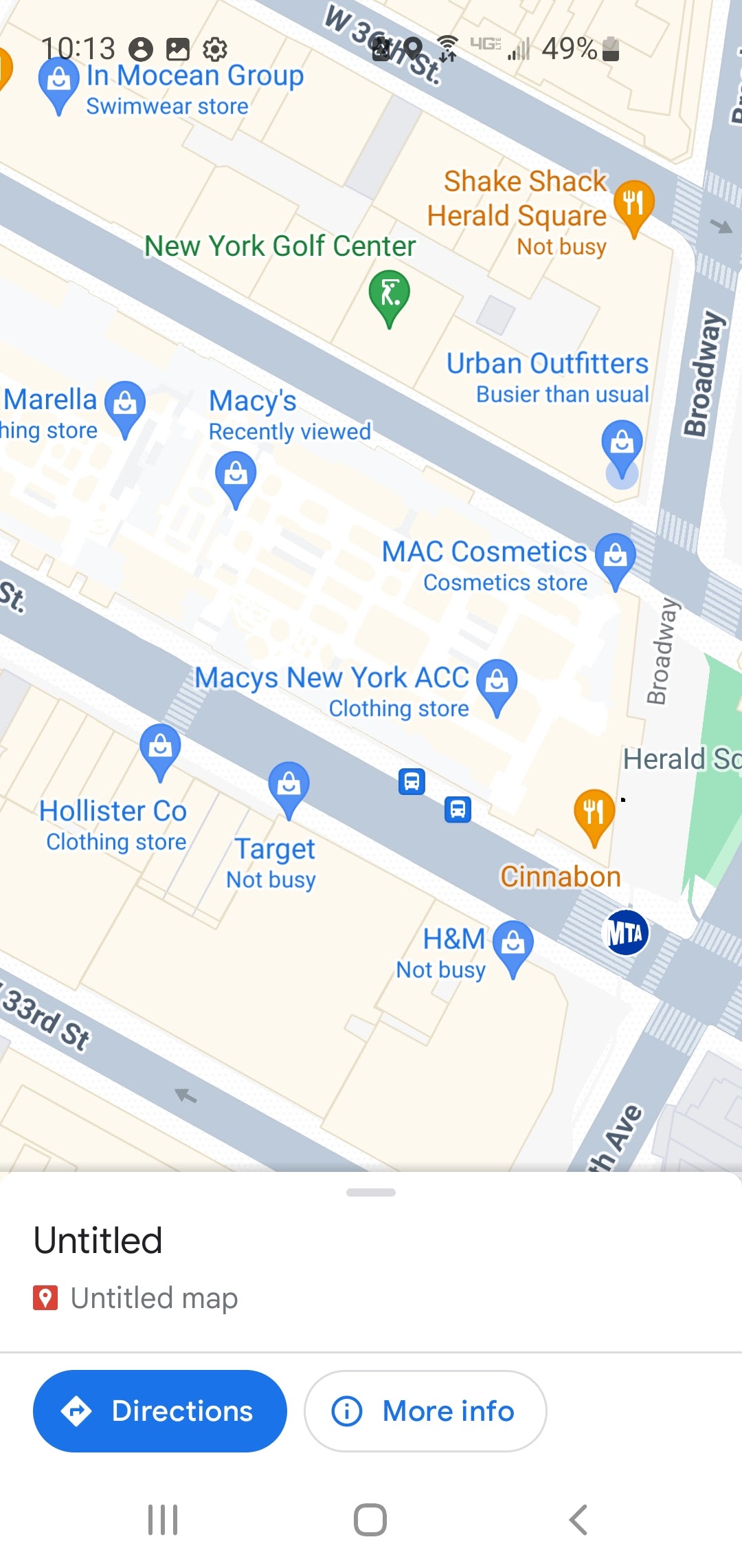 When I click on any location in maps, the result comes up as 
