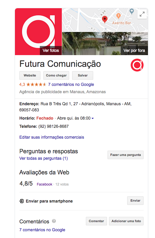 A descrição do meu perfil não é possível modificar. - Comunidade Perfil  da empresa no Google