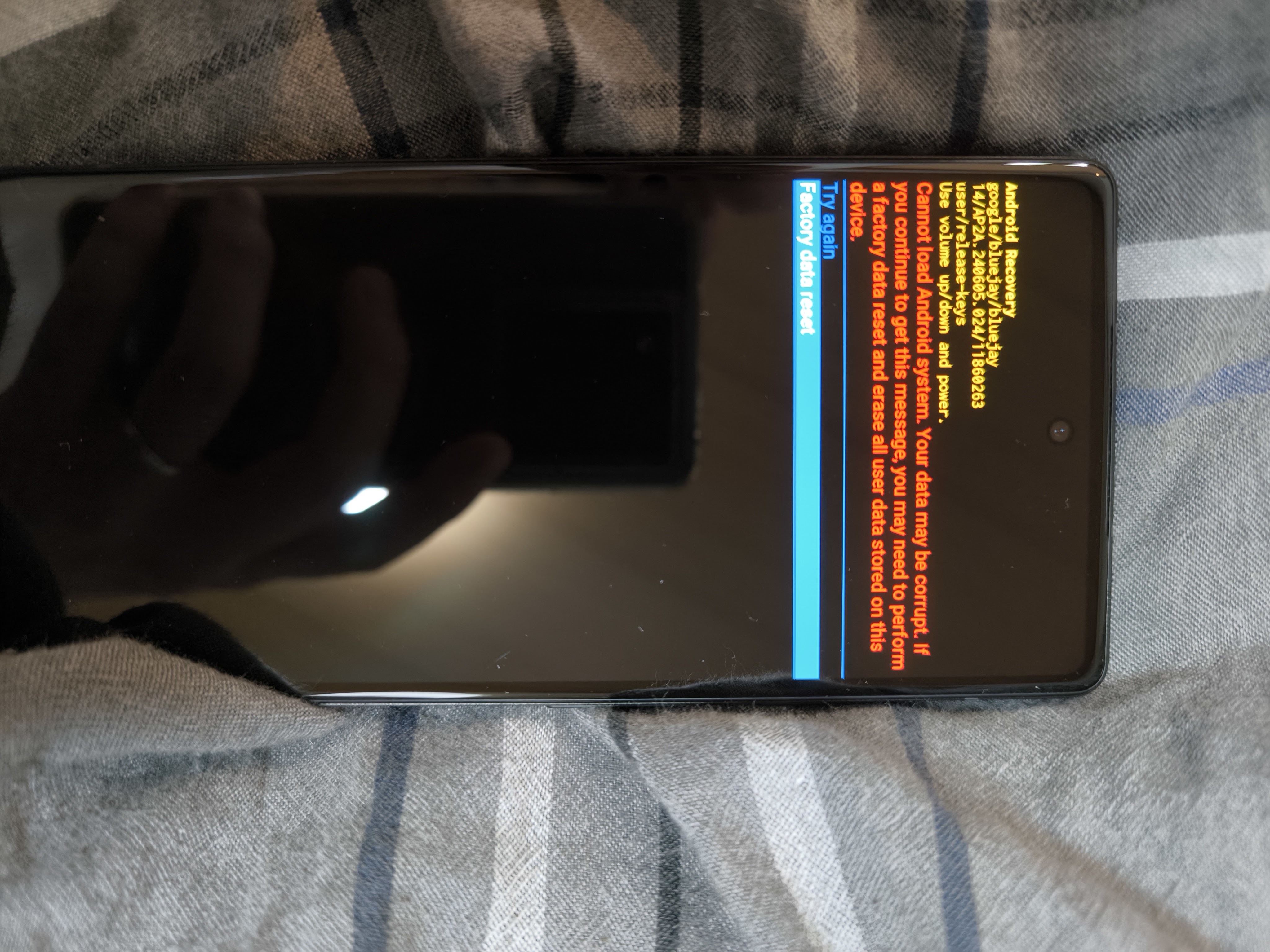 google pixel6aを出荷時に戻そうとしたときにエラーが発生 google pixel6aを出荷時に戻そうとしたときにエラーが発生