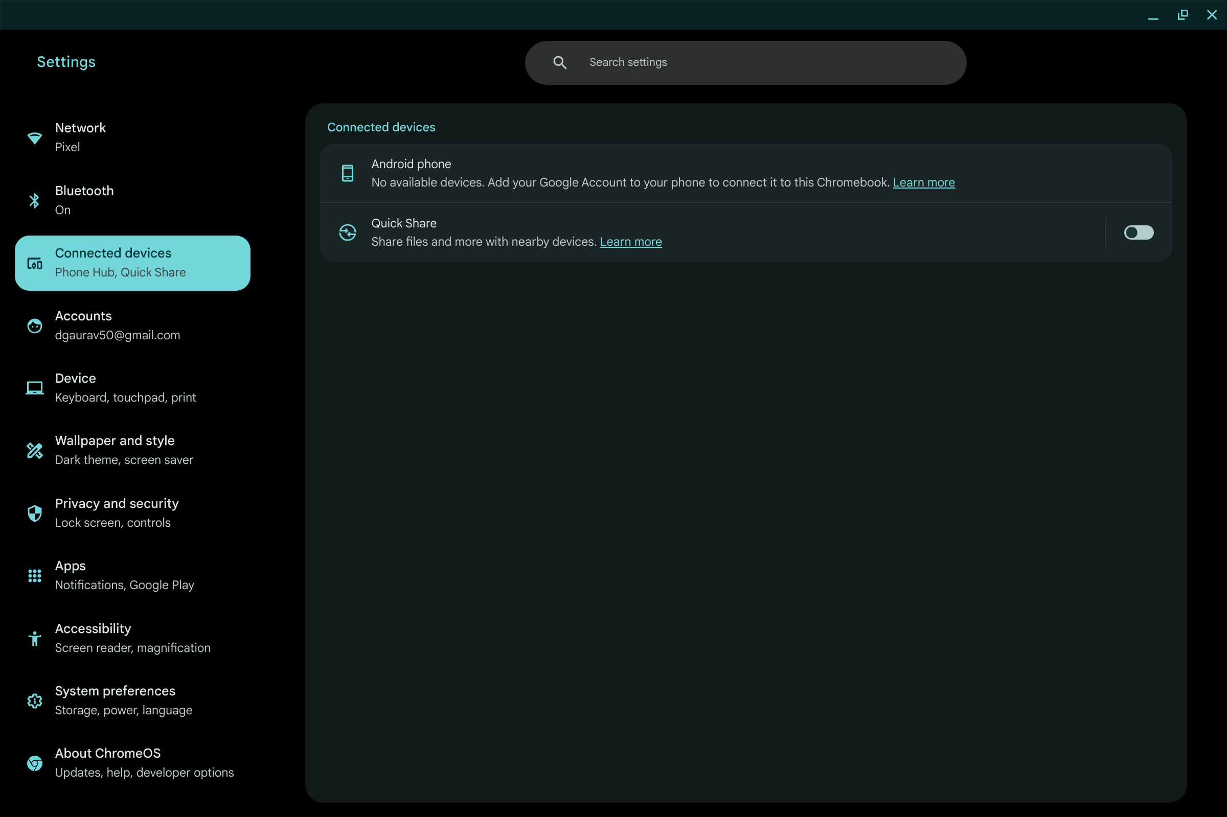 No &lsquo;Set up&rsquo; button next to &lsquo;Android phone&rsquo; under &lsquo;Connected 