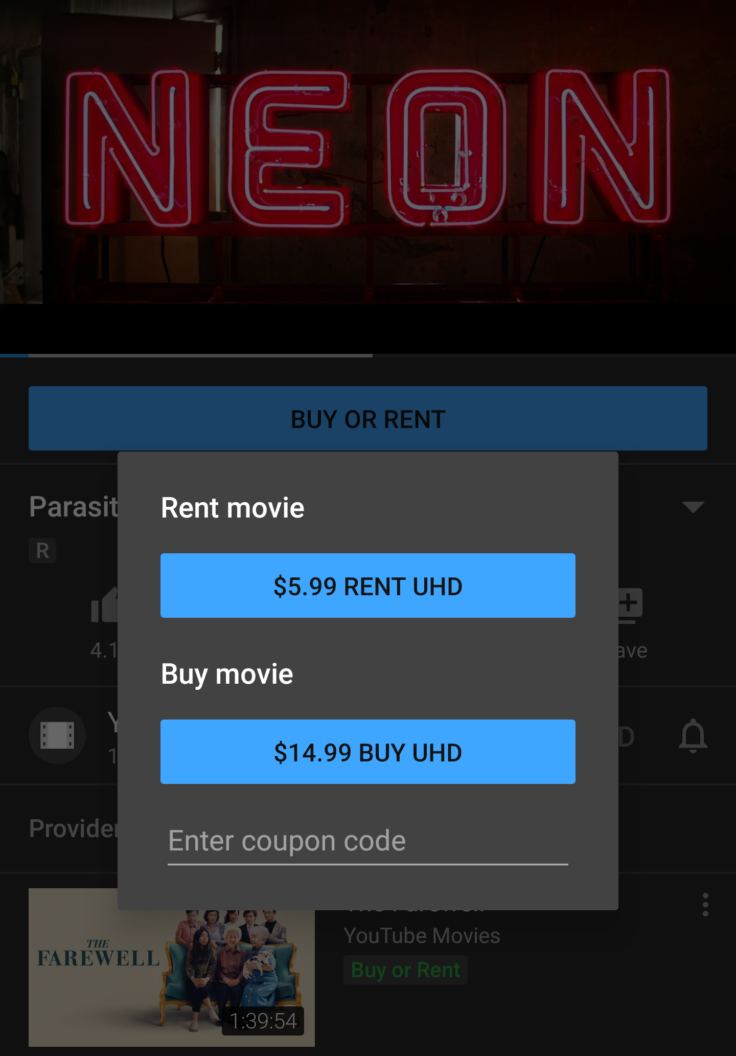 I M Trying To Rent A Movie From Youtube But The Price It S Not Clear Youtube Community