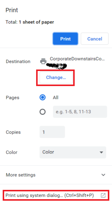 tofu uhyre Inhibere Printing from Google Sheets- The Print Button does not allow me to choose a  printer - Google Docs Editors Community