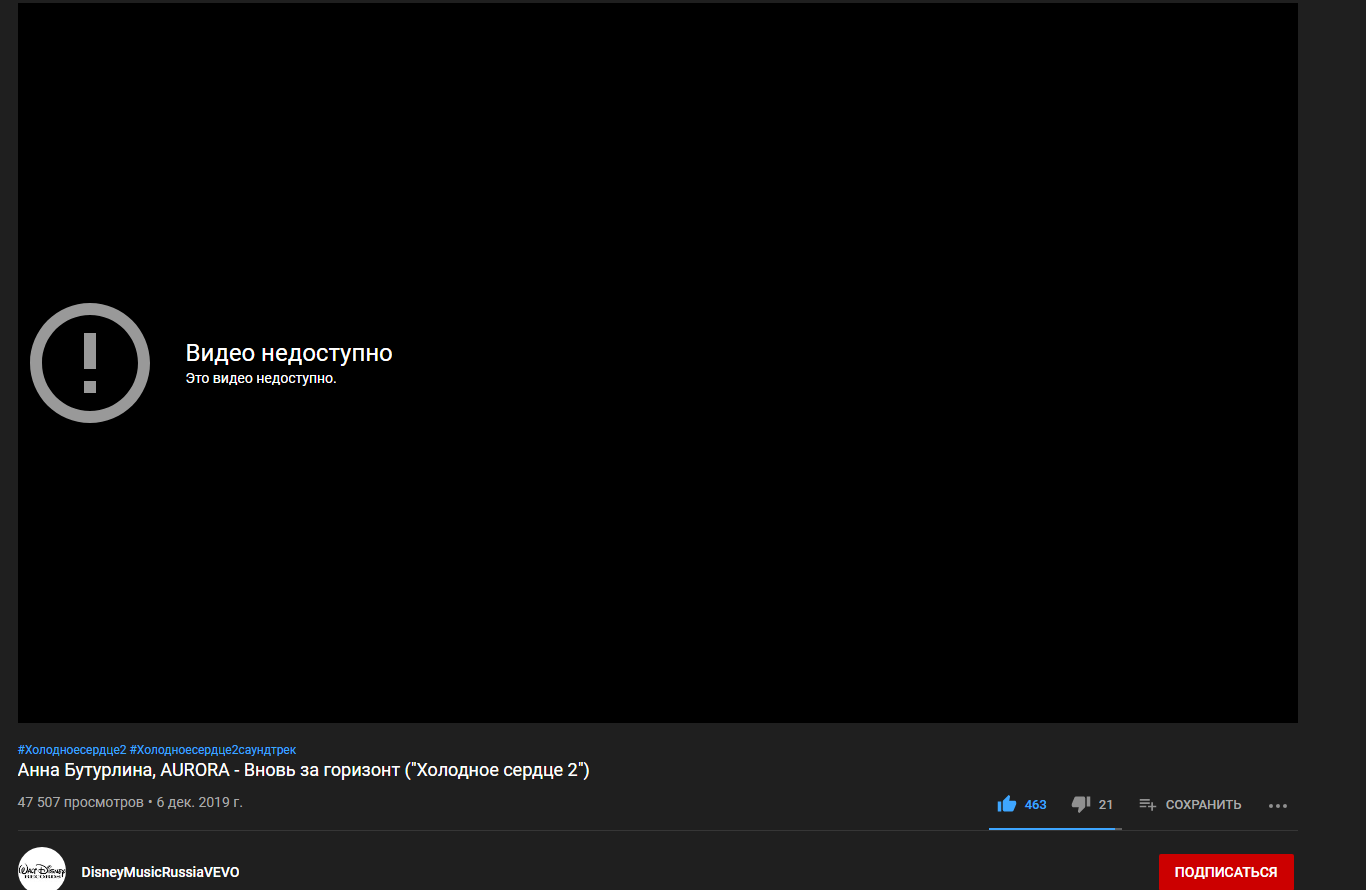 Видео недоступное в плейлисте