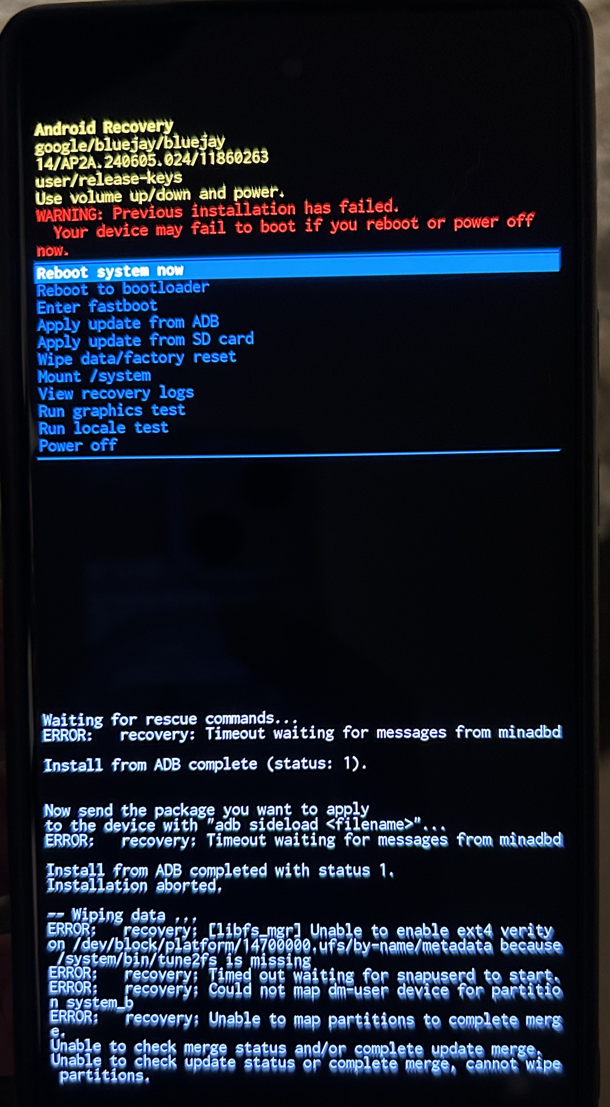 pixel6a にて工場出荷状態にしたところエラーとなりなにもできなくなっ
