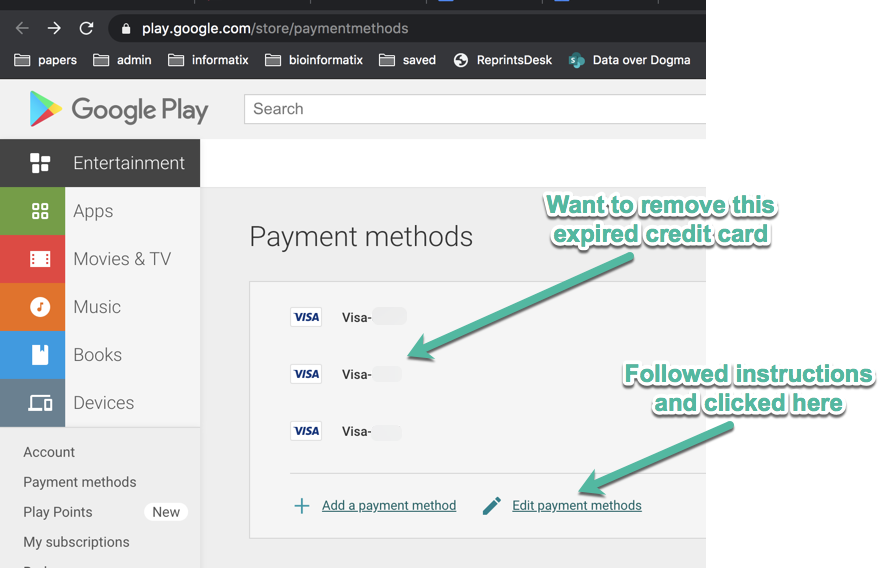 google play payment method