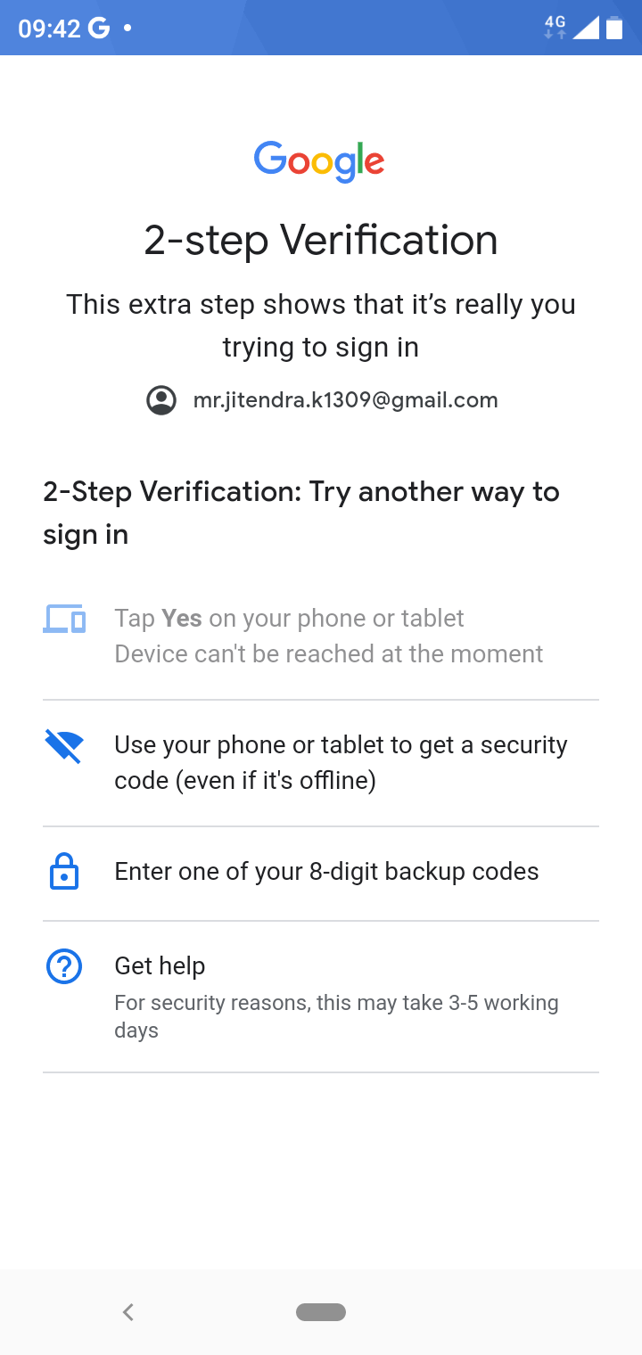 Two Step Verification Problem There Is No Phone Verification Code Option Google Account Community