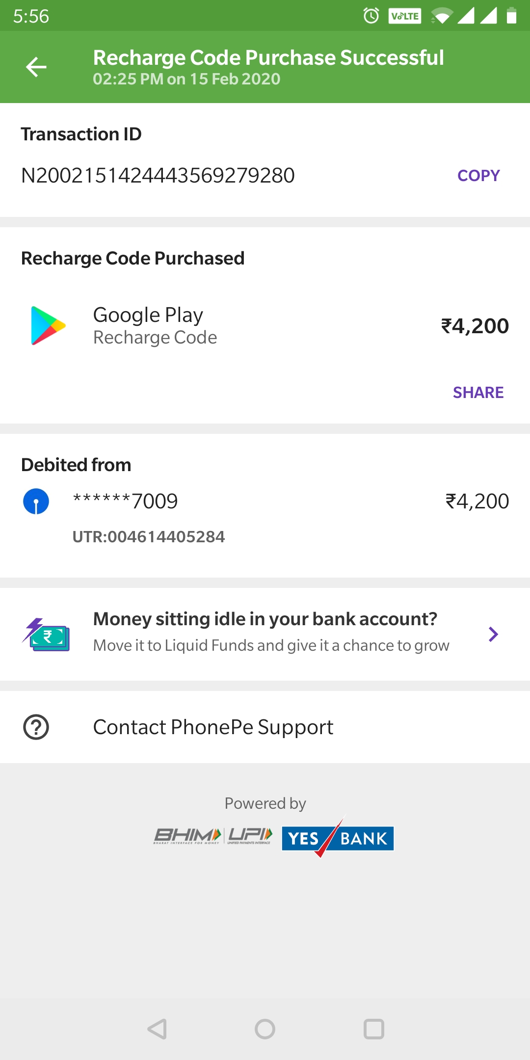 Dear Google Play Recharge An Amount Of Rs 4200 Debited From My Phone Pay Account Need Refund Google Play Community