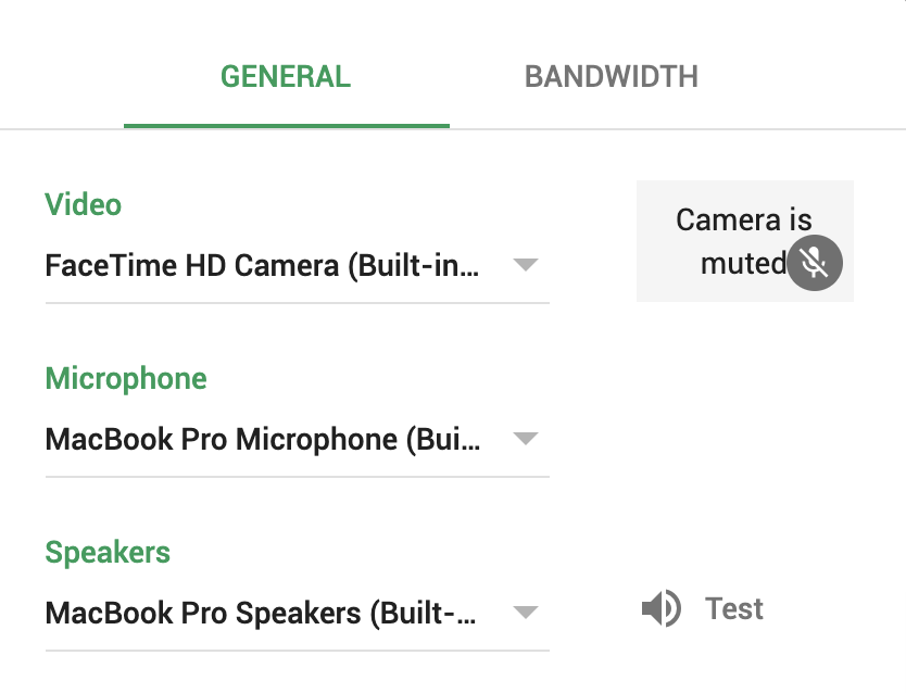 hangouts on mac no camera detected