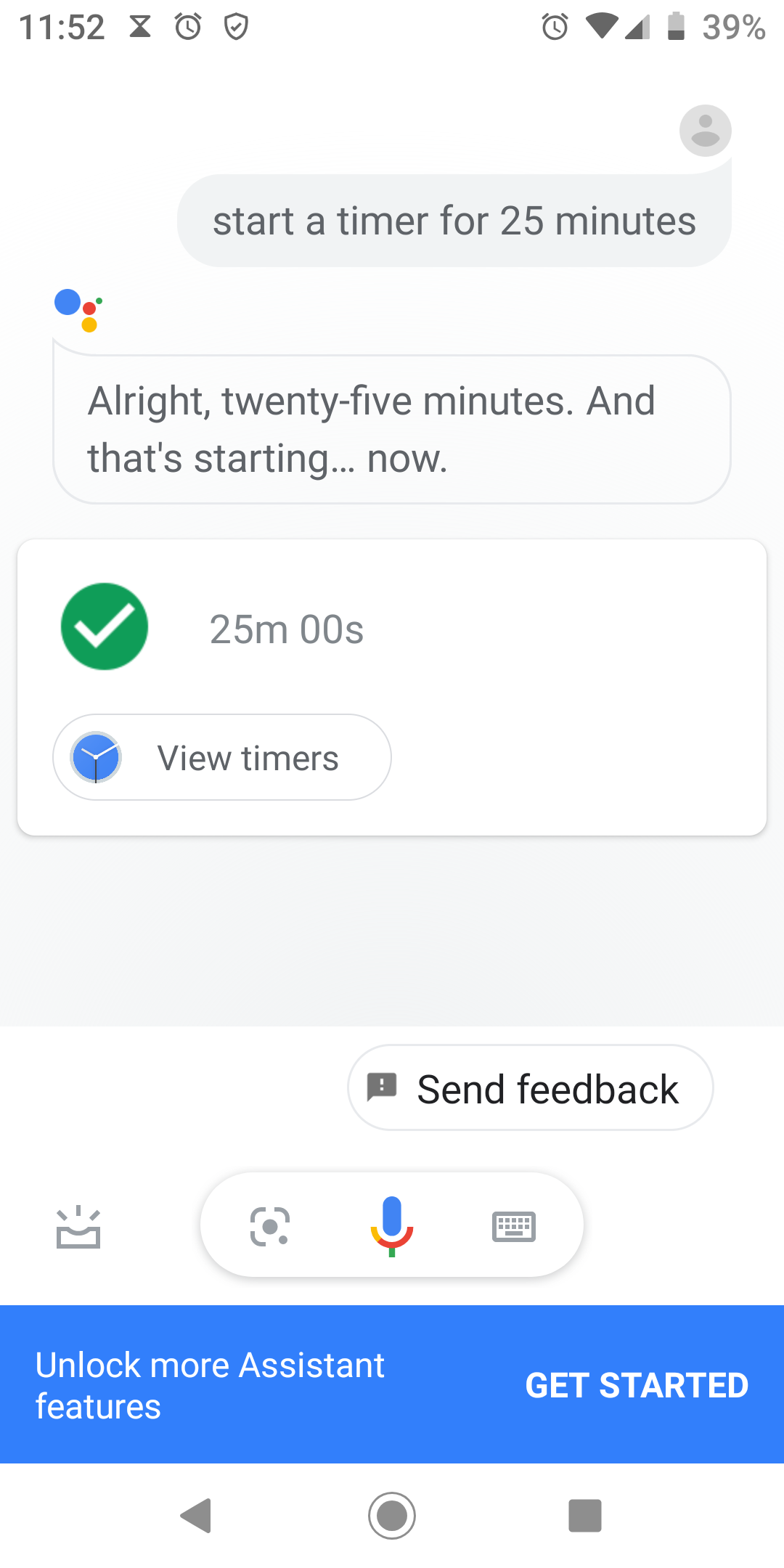 How Do I Hide The Blue Get Started Bar Google Assistant Community