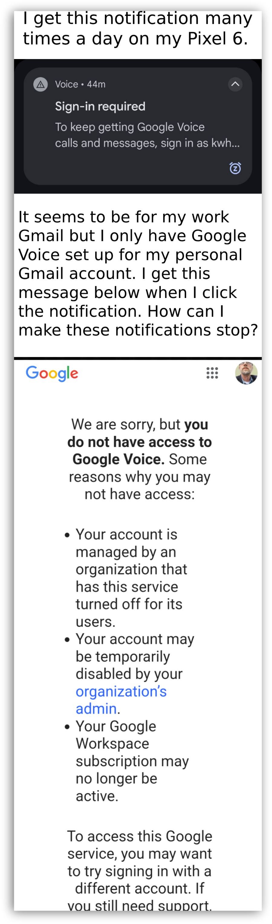 How to make this Google Voice notification stop? - Google Voice 