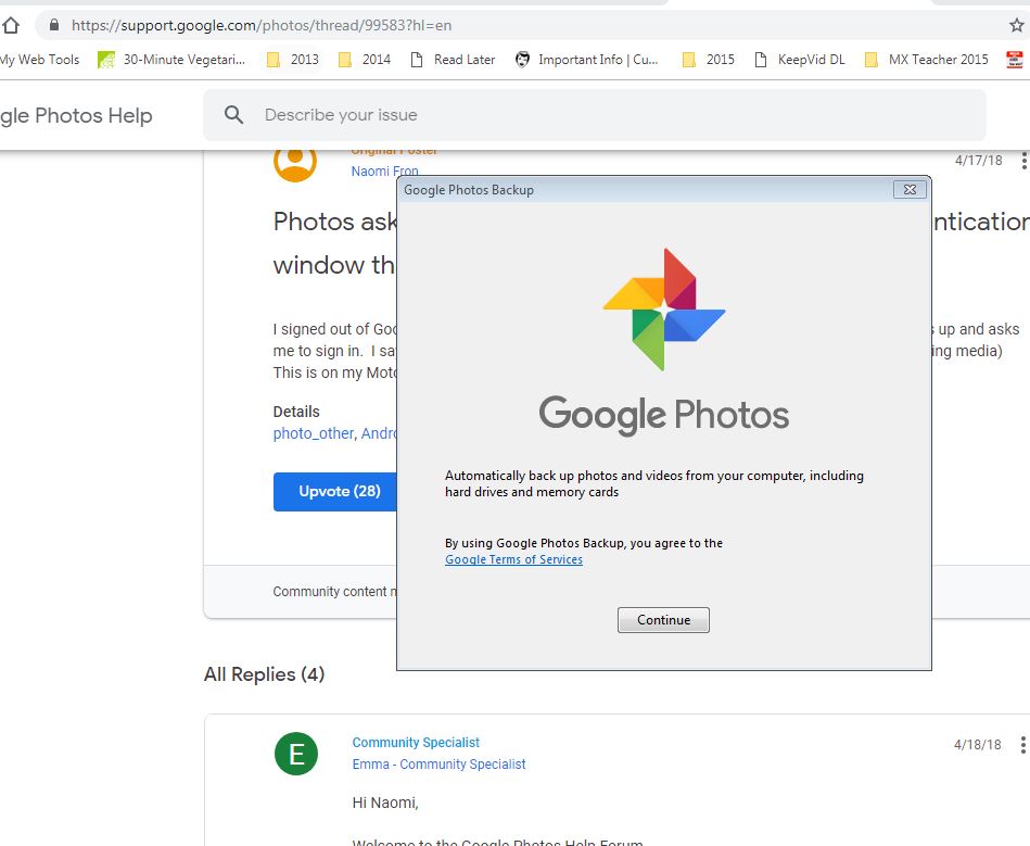 I Can Not Log Into Google Photo S Back Up Desktop Google Photos Community
