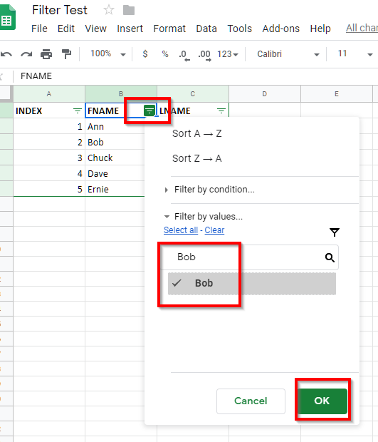 Google sheets фильтры