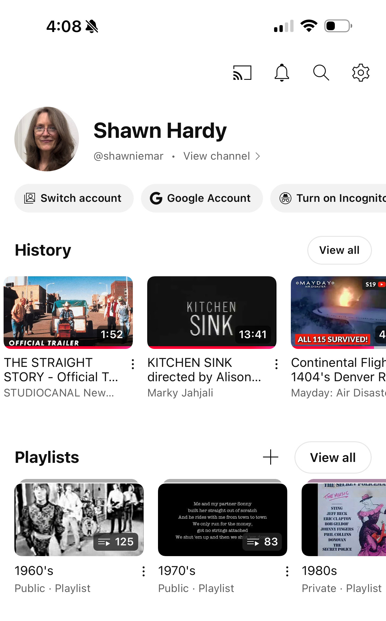 The appearance of my history page changed today and much of my history disappeared. YouTube Community