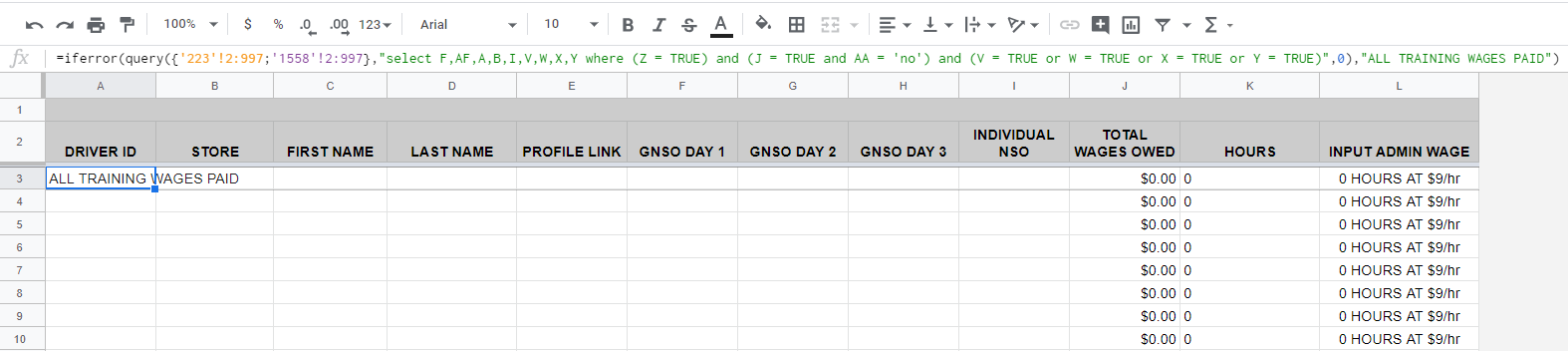 How To Query From Multiple Tabs In A Sheet To A Single Tab Within