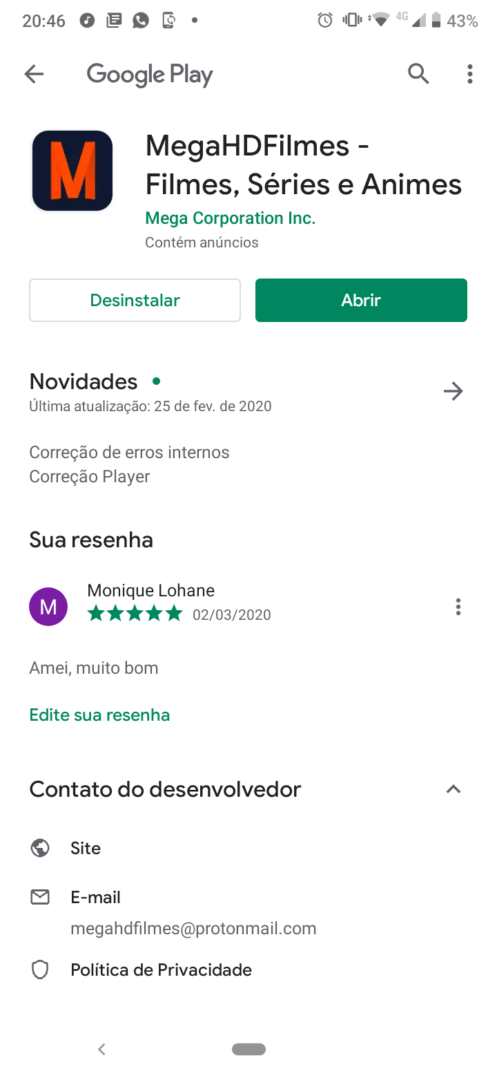 O  fica pedindo atualização mas quando abro o google play