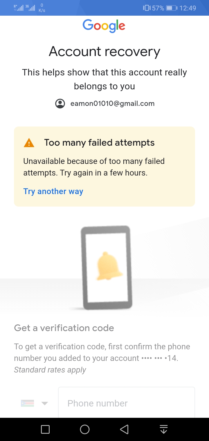 Verification Doesn T Reach My Phone Saying The Code Has Been Sent But Not Arrived Google Account Community