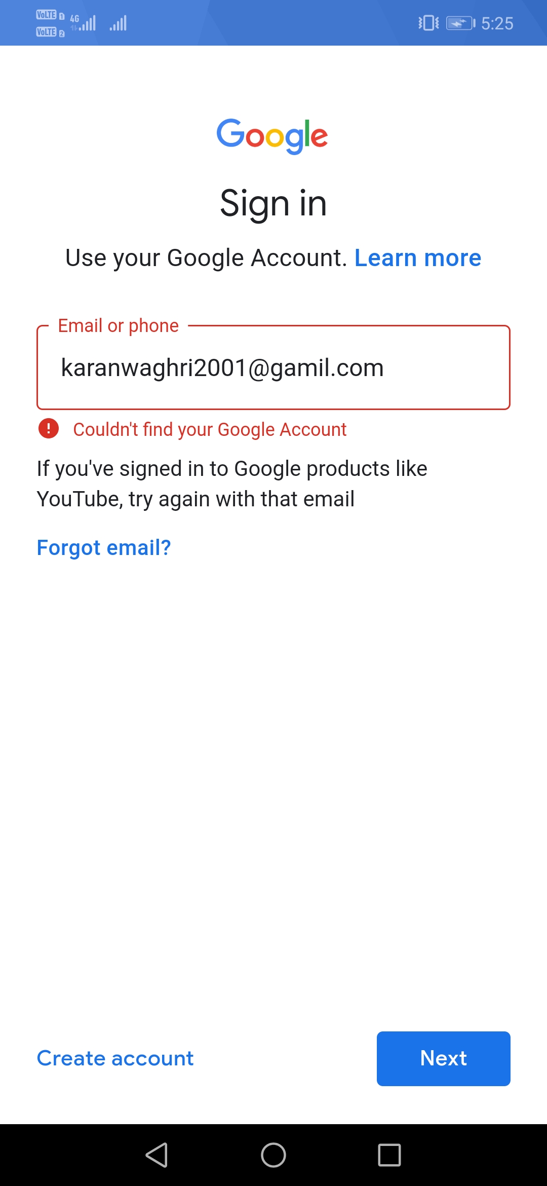 cant create gmail account without phone number