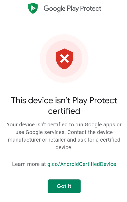 A question about device certified issues when using Google Play ...