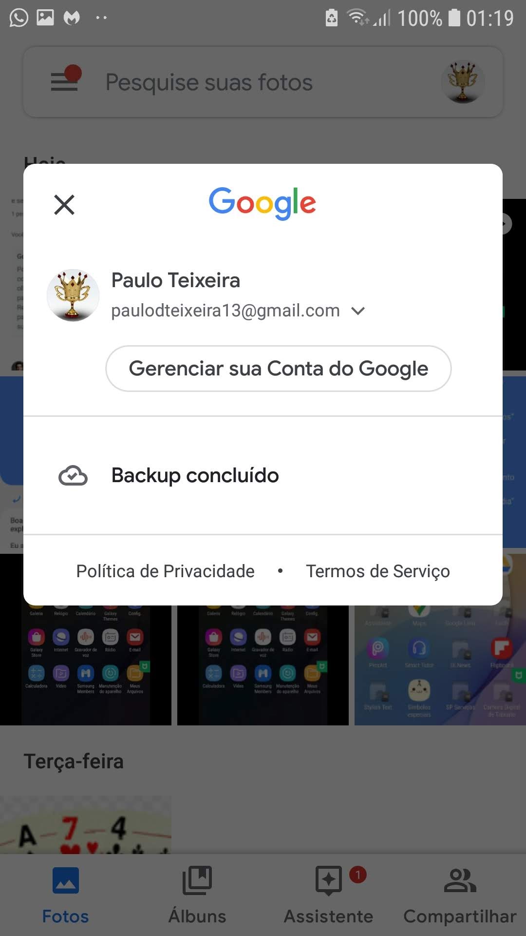 As imagens que são enviadas para mim no WhatsApp não aparecem na pasta do  dispositivo no google foto - Comunidade Google Fotos