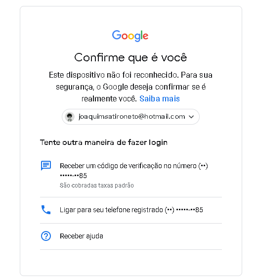 Tenho email e senha mas não consigo entrar na minha conta. Pede o código  mas não chega pra mim - Comunidade Google Play