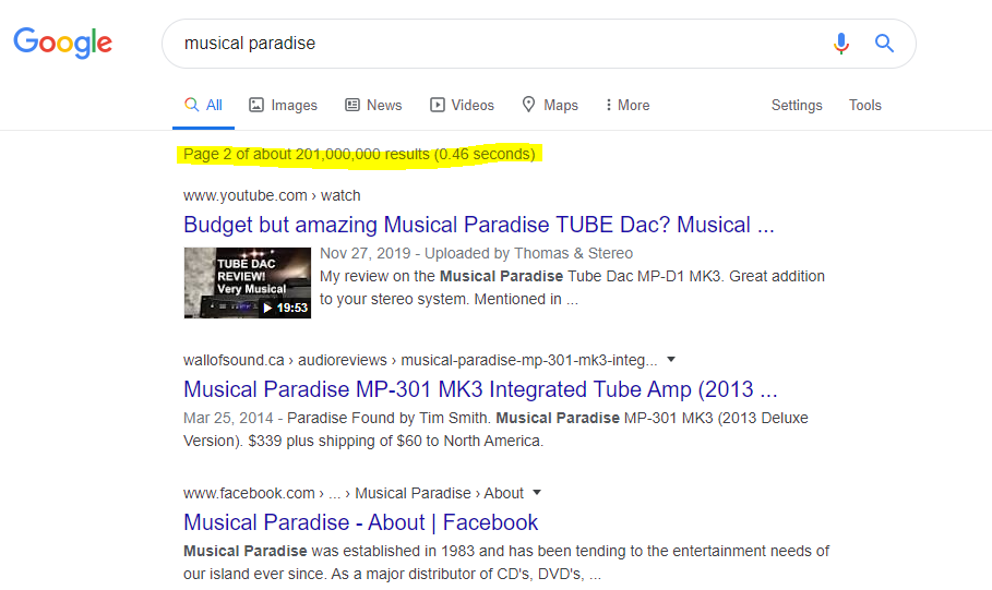 Why does the number of search results vary from page to page