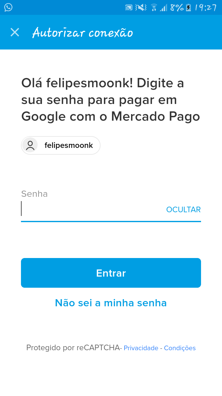 o código é inválido ou a entrada está incorreta - Comunidade Google Play