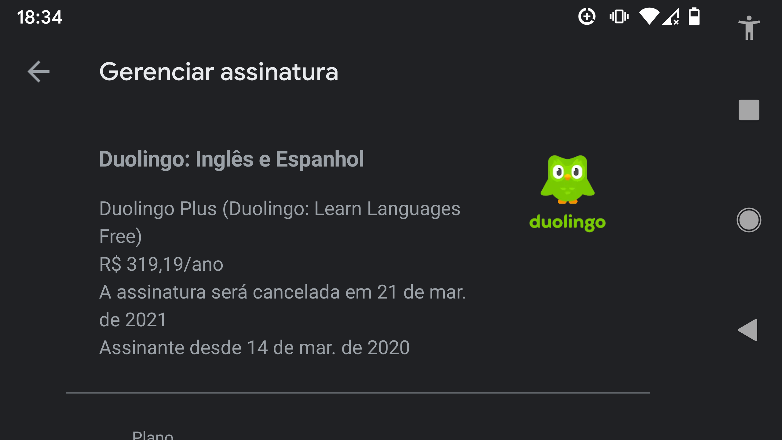 Assinatura do duolingo - Comunidade Google Play