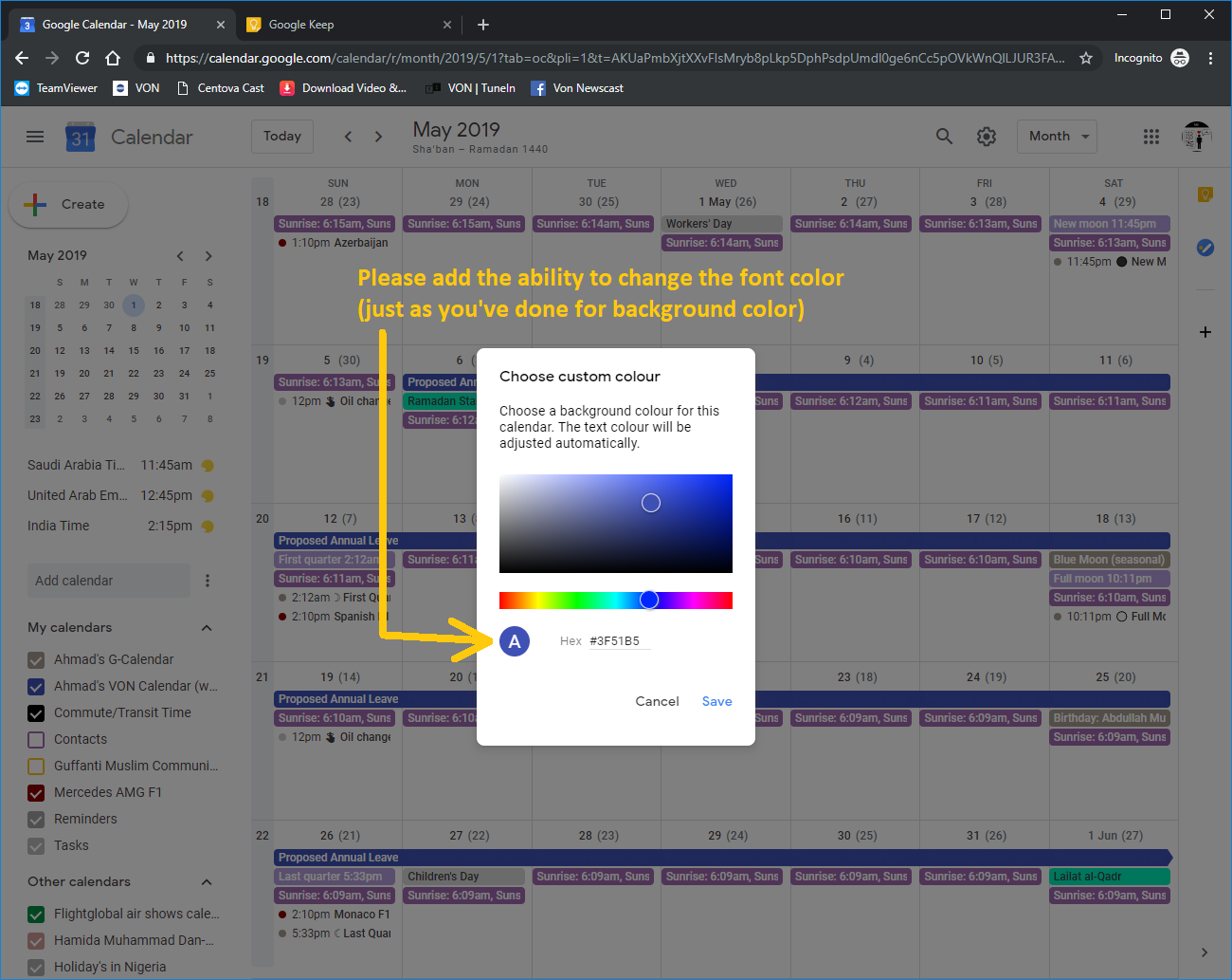 how-to-change-the-font-color-while-changing-a-calendar-s-color-google