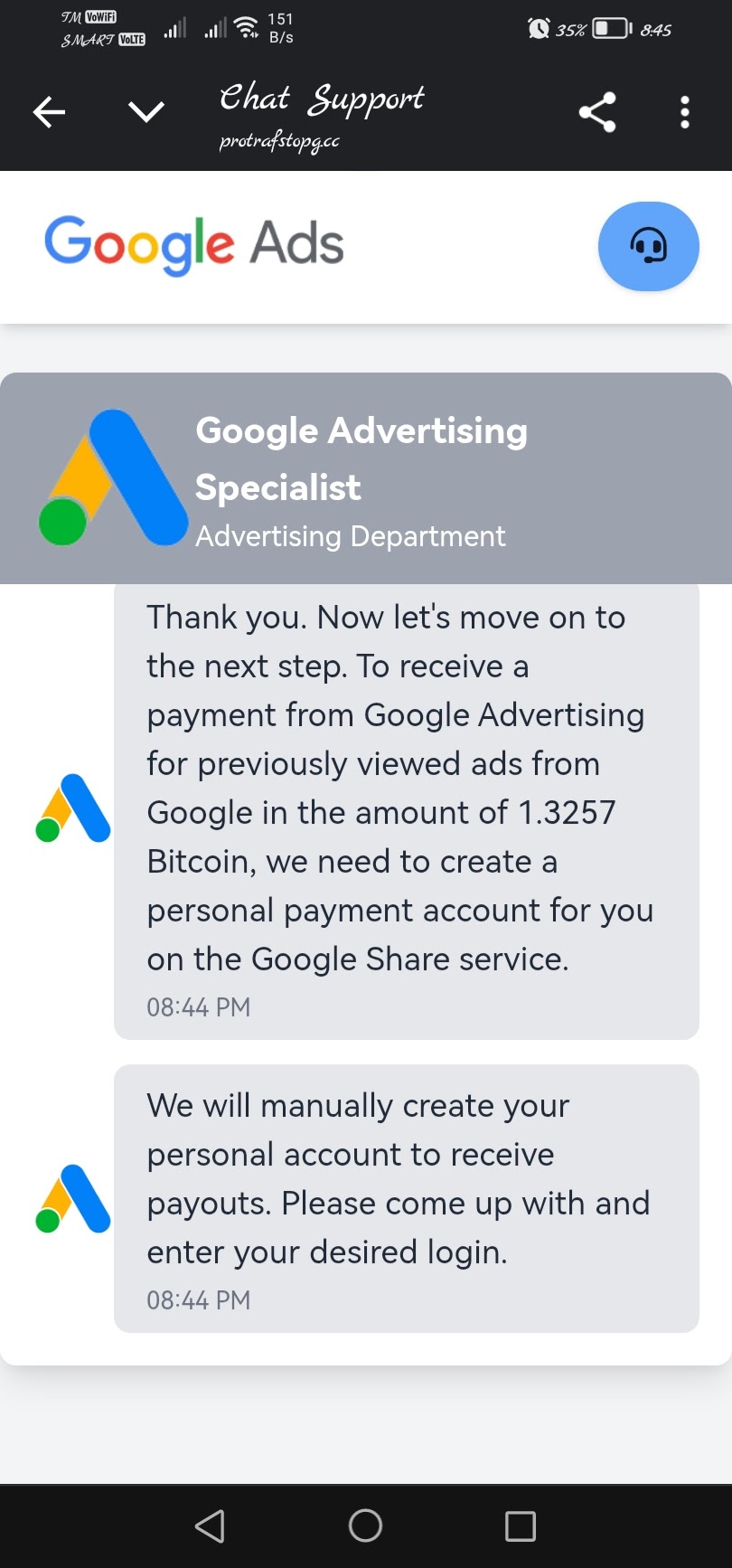 google ads pays bitcoin for watchimg ads? - Google Ads Community