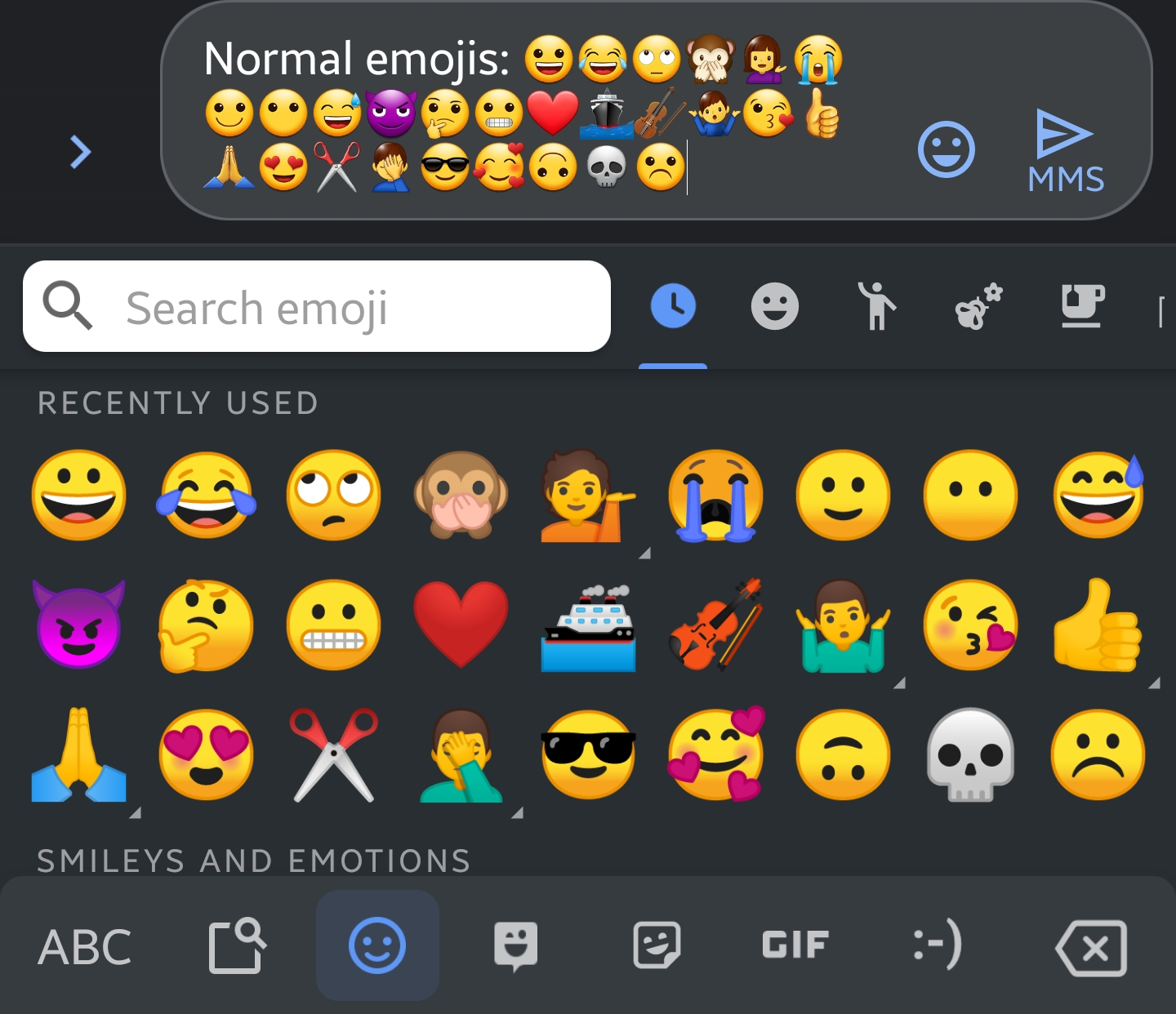 old emojis keyboard