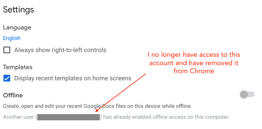 How To Remove Other User That Enabled Offline Access On My Computer? - Google  Docs Editors Community