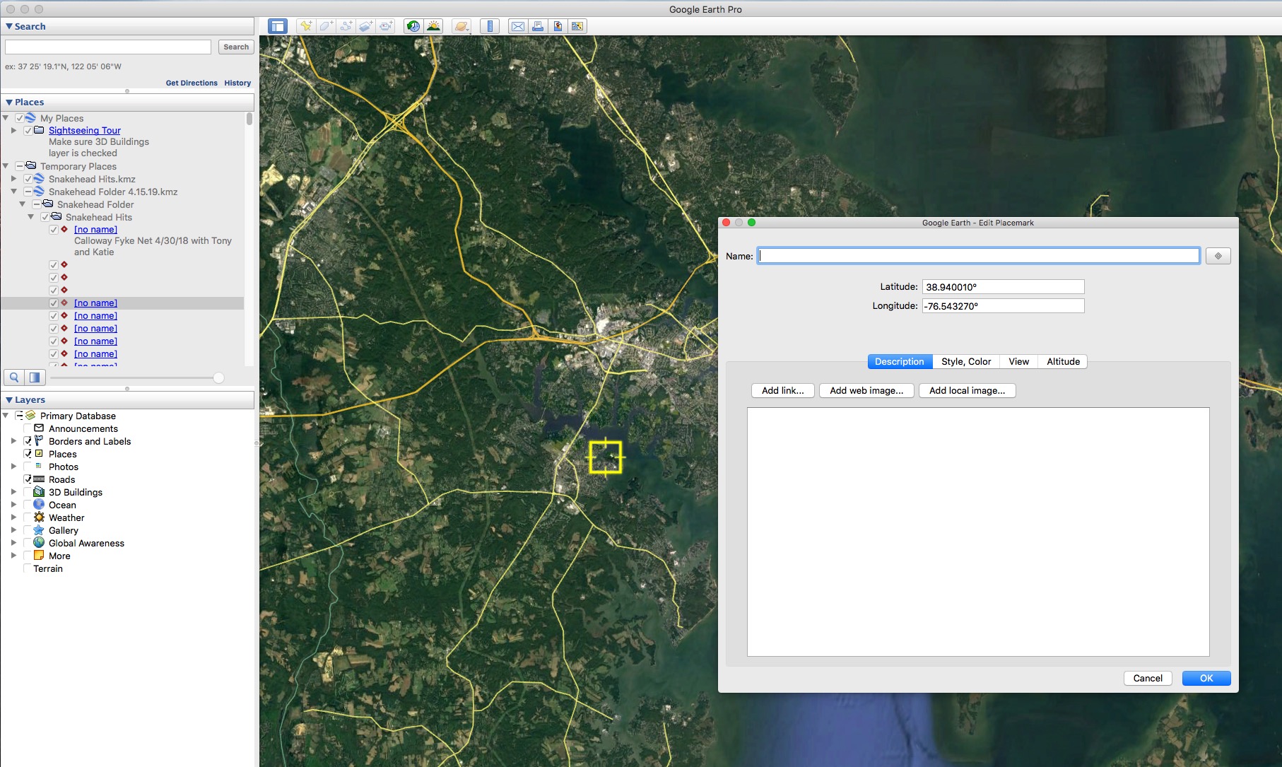 rename features in legend on google earth pro for mac