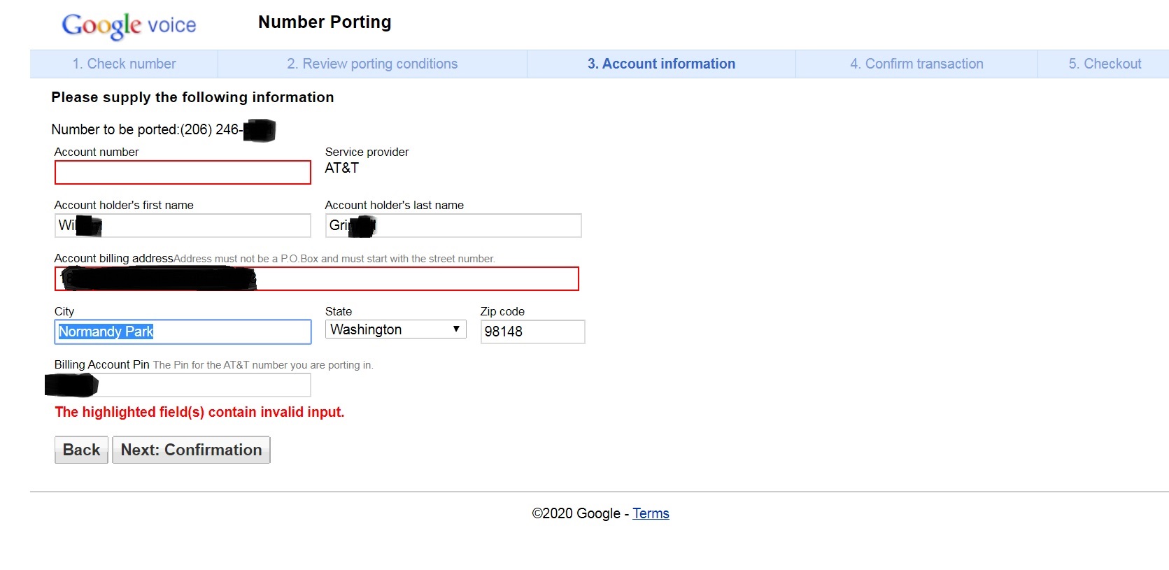 Porting Into Google Voice