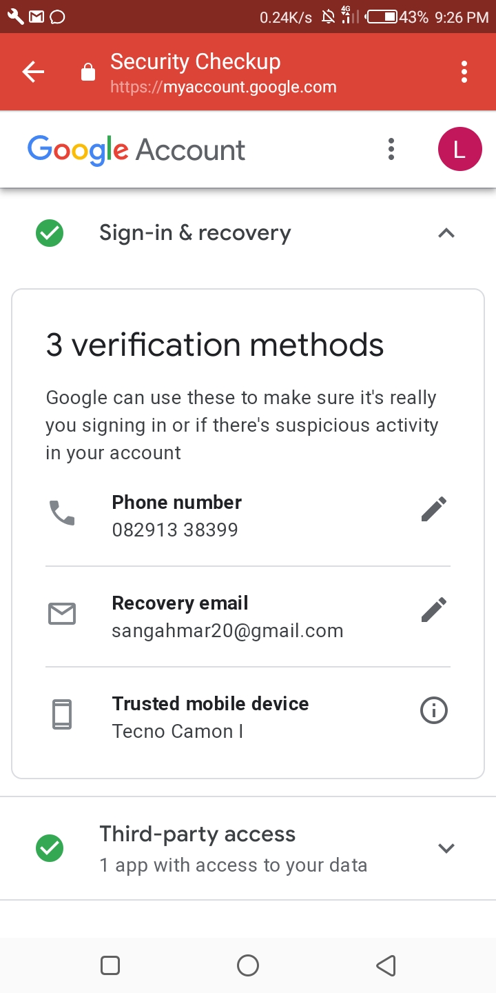 How can I gain access to my old Gmail account?