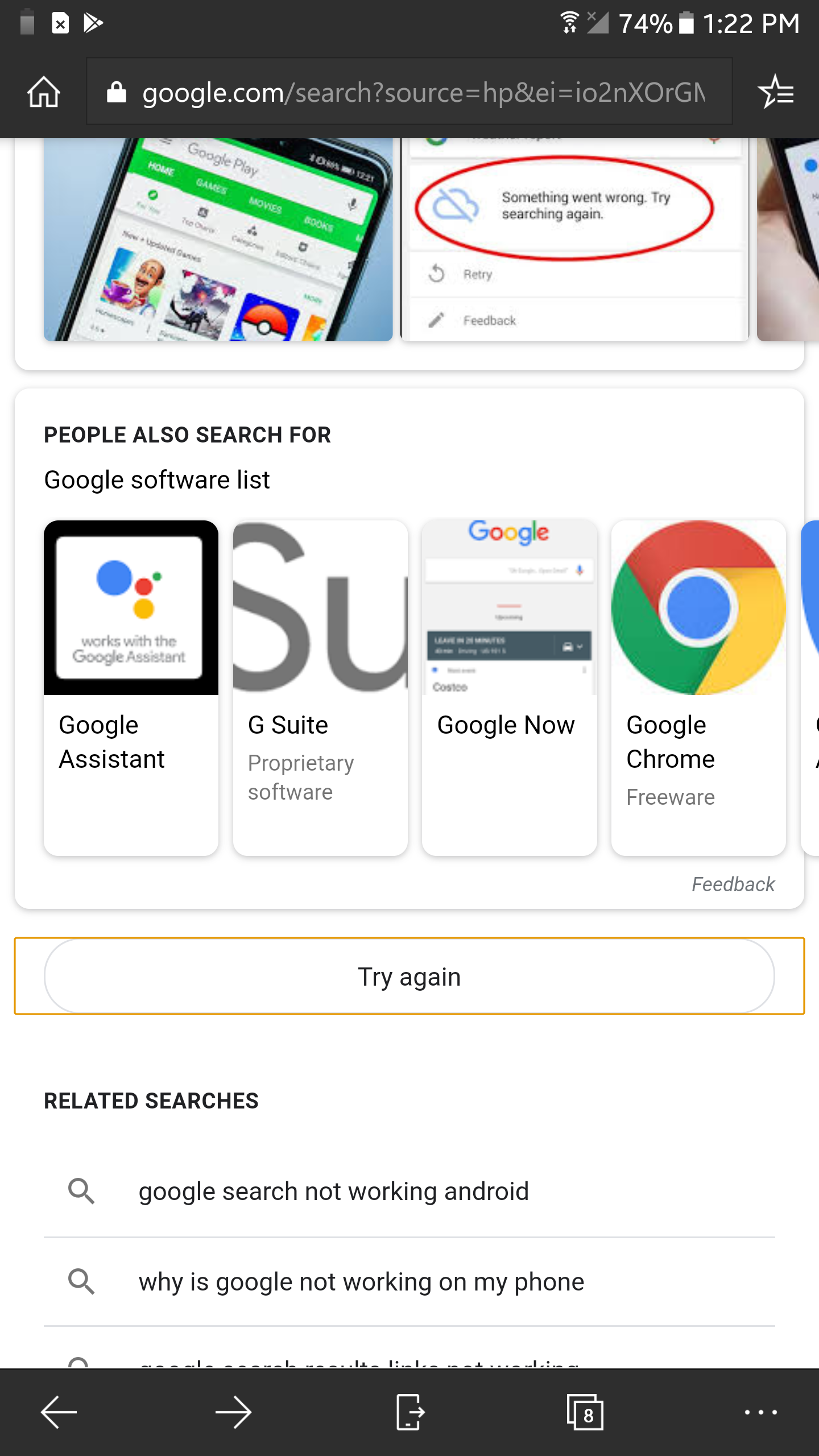 More Results Button Not Loading Results At All But If Using Another Account It Works Google Search Community