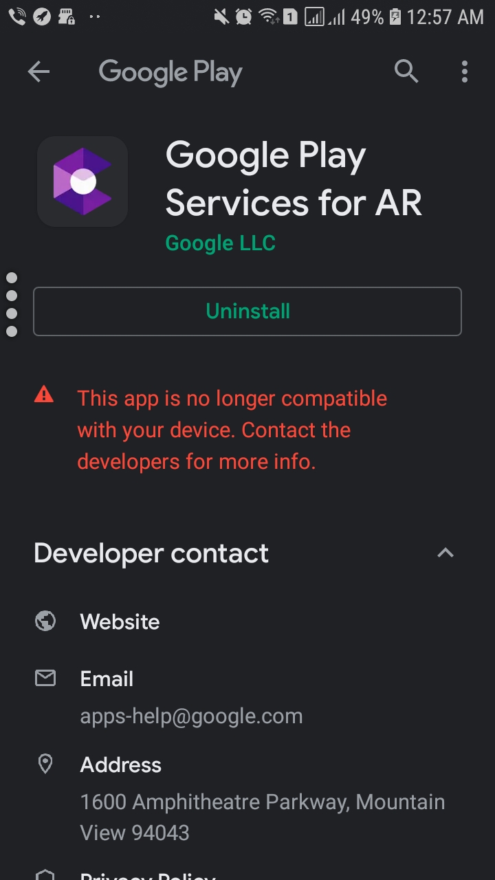 Implement Google Play-Services for AR