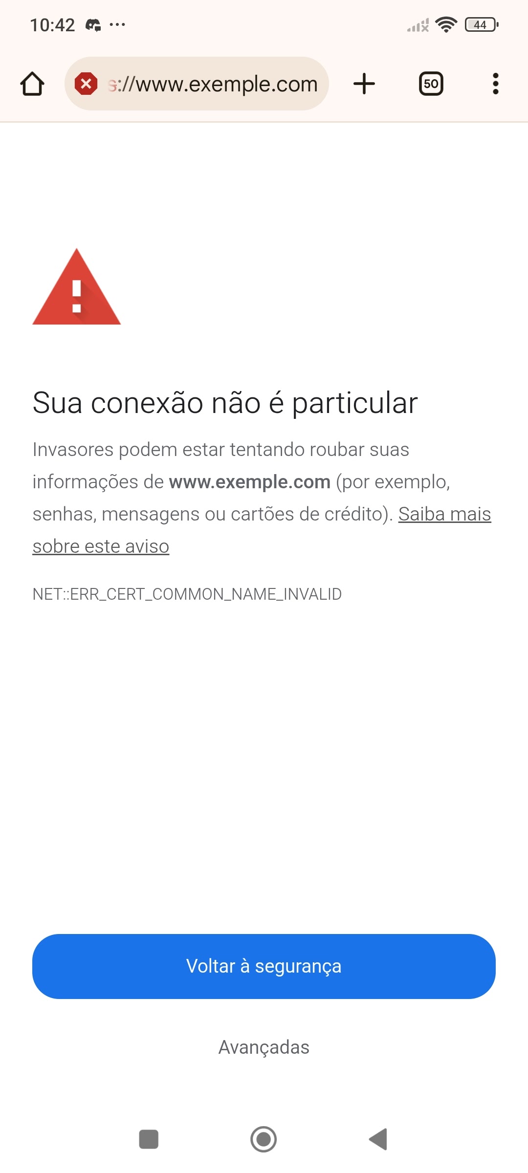 委託先へ⊂('ω'⊂ )))Σ≡GO!! Sua conexão não é particular como resolver o erro? - Comunidade