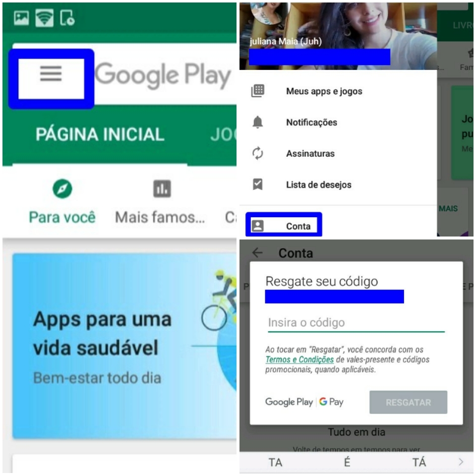 Como resgatar código Google Play no Android