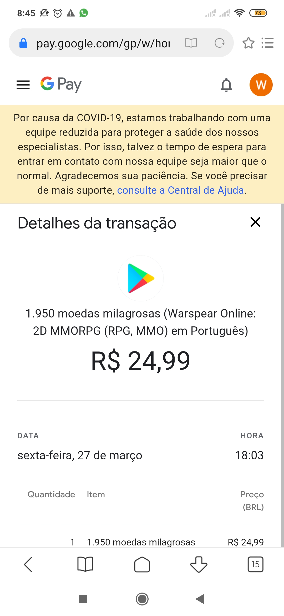 Porque eu não consigo comprar moedas em jogo - Comunidade Google Play